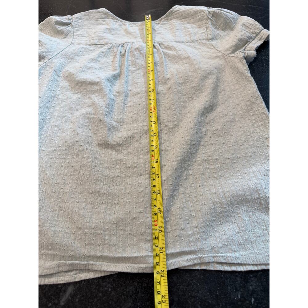 Modcloth 100% Cotton taupe tie front blouse MED - Picture 8 of 8